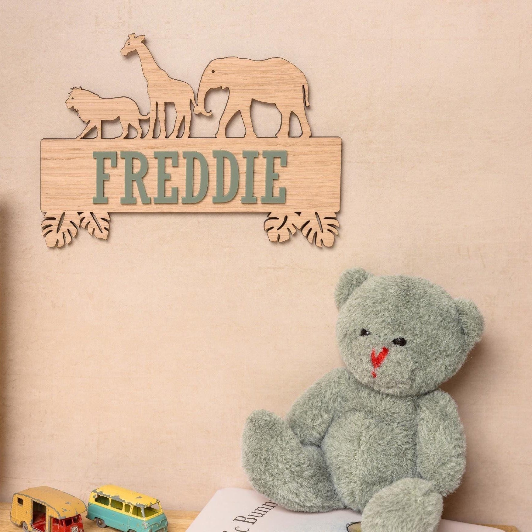 Safari theme wooden name sign