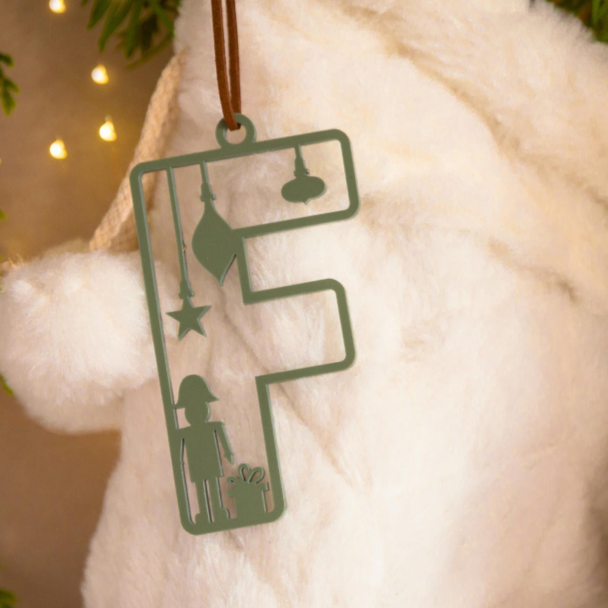 Stocking tag with festive christmas design