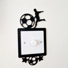 Decorative light switch cover with soccer ball and player design