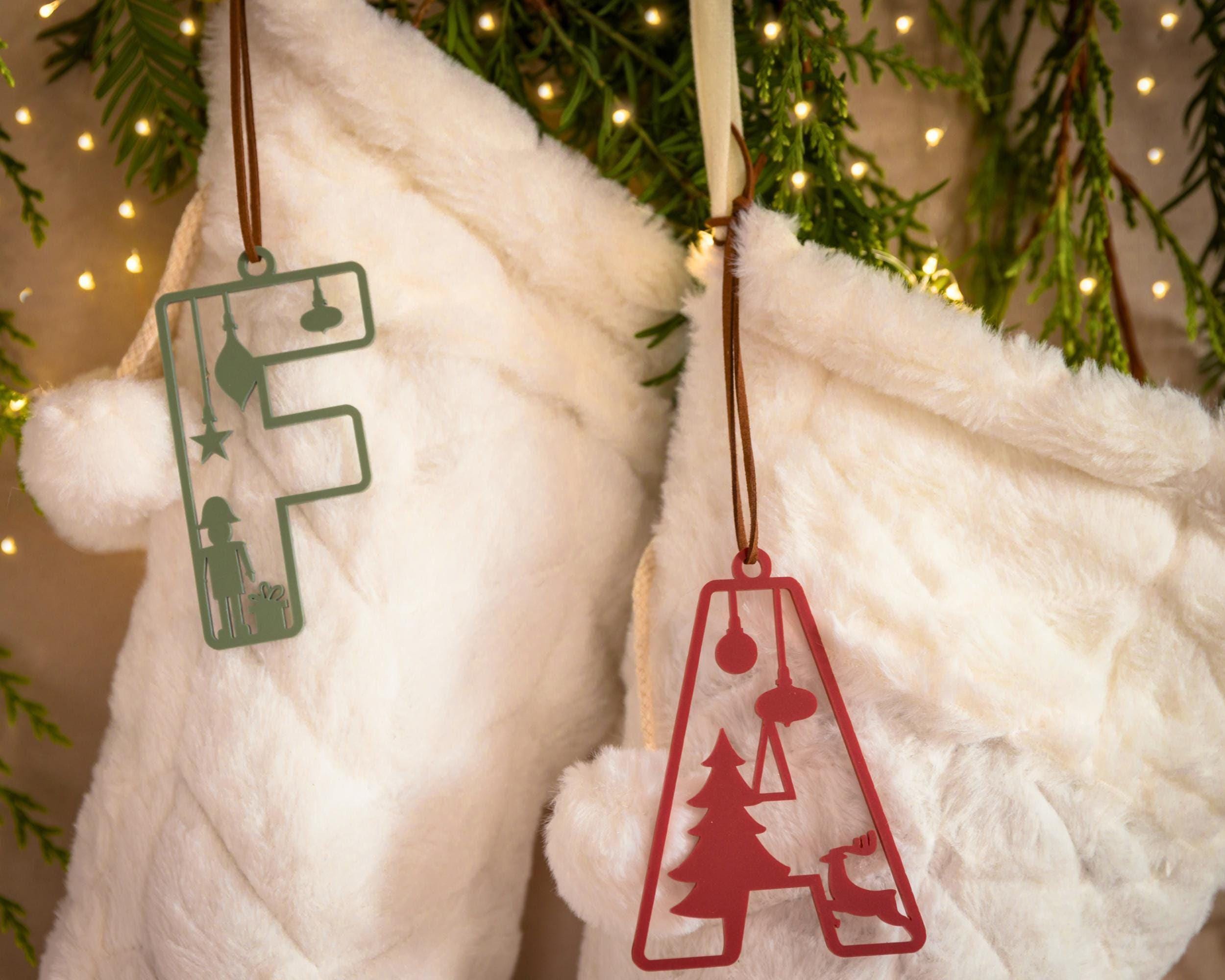 Stocking tag with festive christmas design