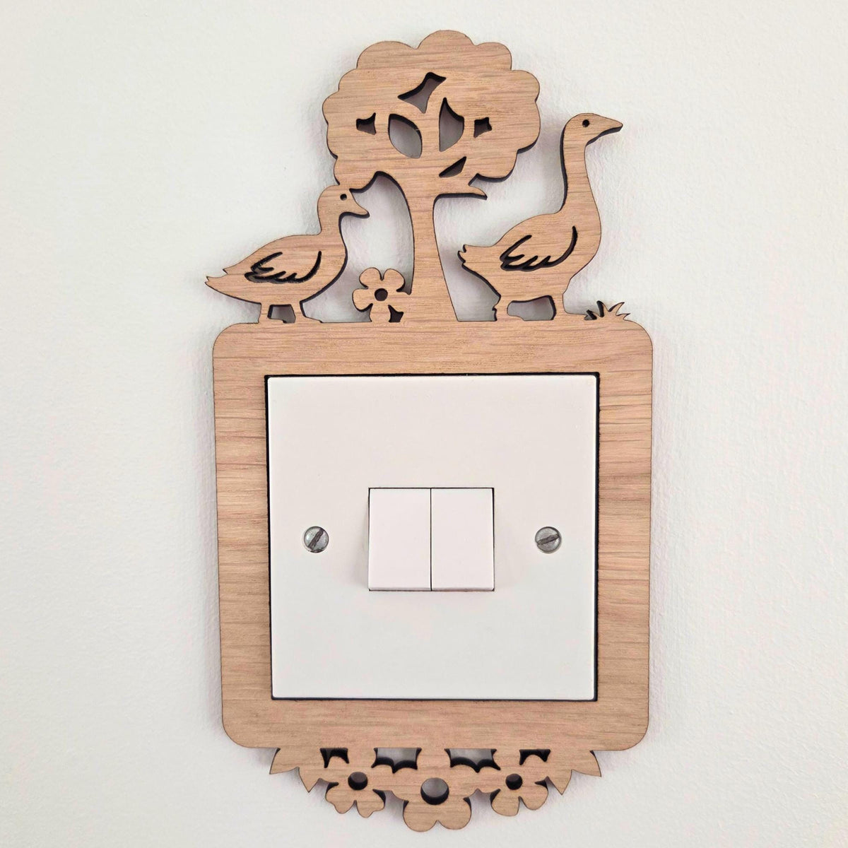 Duck and Goose Light Switch Surround – Wood – Montrose Makers