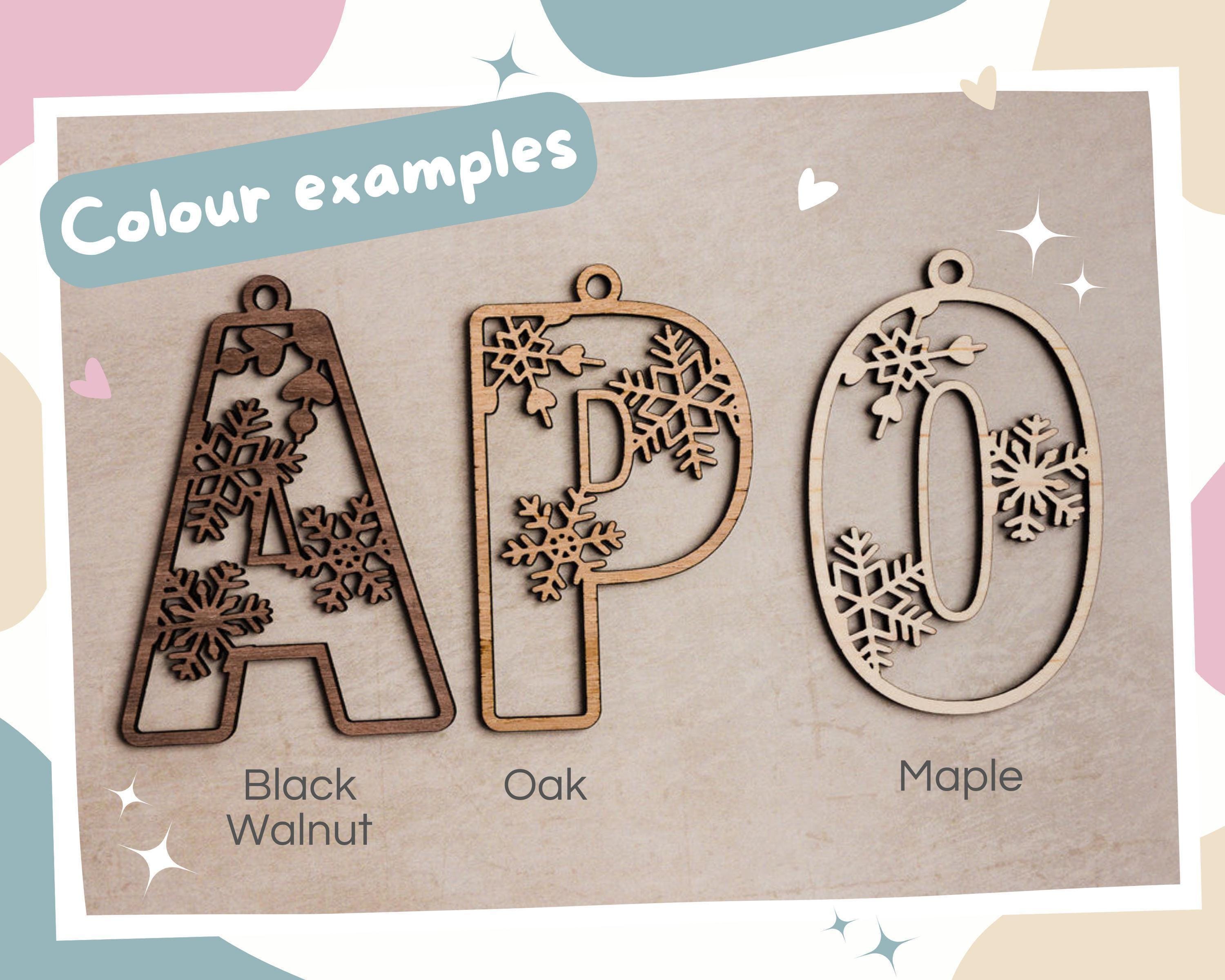 Wooden stocking tags in snowflake design